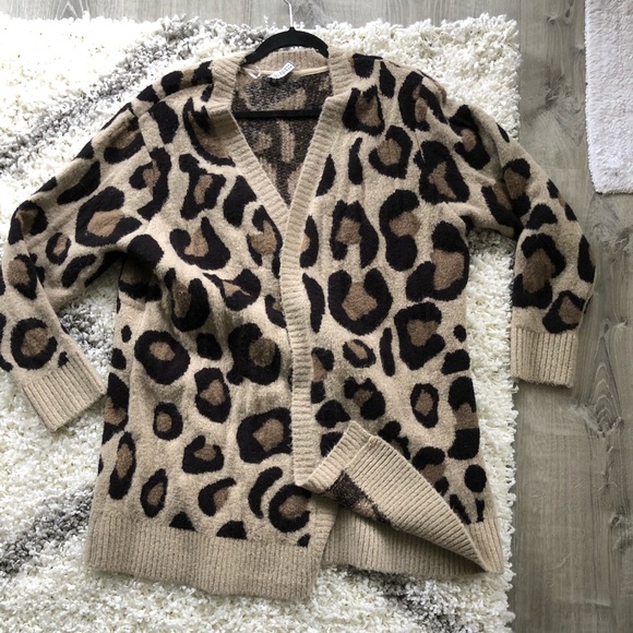 Design Lab Lord & Taylor Sweaters - Leopard-Print Open-Front Cardigan